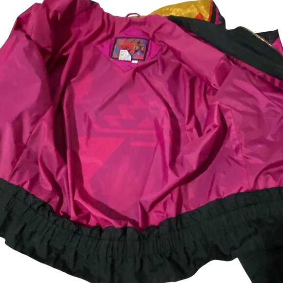 Vintage 80s WinterSet Womens Track Jacket S Art to Wear Parachute Neon Kidcore - Picture 4 of 6